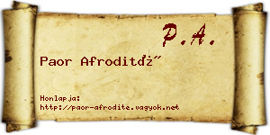 Paor Afrodité névjegykártya